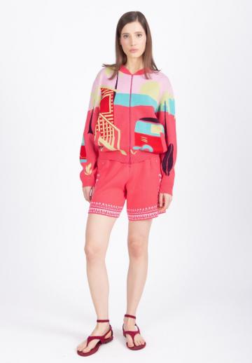 Жаккардовая вязаная кофта