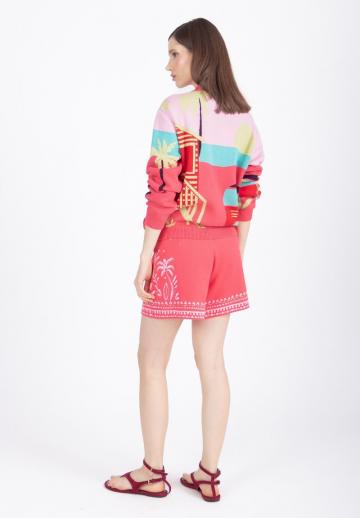 Жаккардовая вязаная кофта