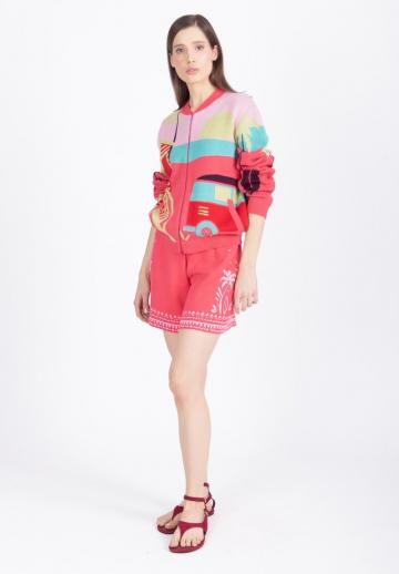 Жаккардовая вязаная кофта