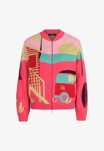 Жаккардовая вязаная кофта