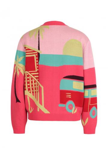 Жаккардовая вязаная кофта