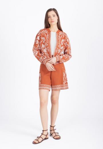 Жаккардовая вязаная кофта