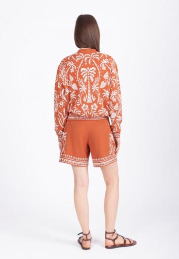 Жаккардовая вязаная кофта