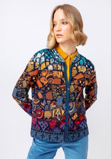 Жаккардовая вязаная кофта