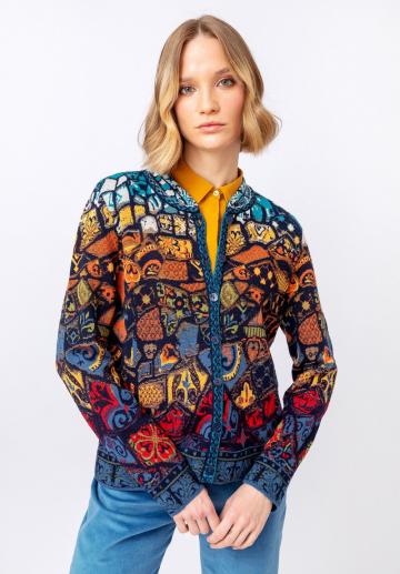 Жаккардовая вязаная кофта