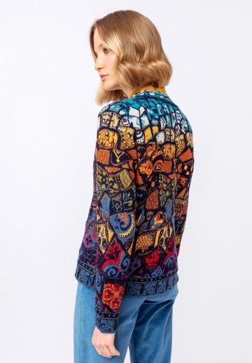 Жаккардовая вязаная кофта