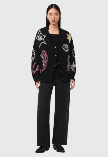 Жаккардовая вязаная кофта