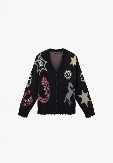 Жаккардовая вязаная кофта