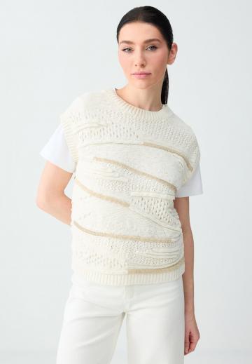 Пуловер с коротким рукавом