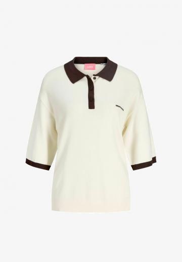 Пуловер с воротником поло