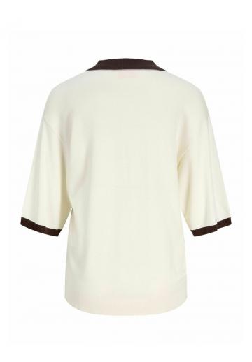 Пуловер с воротником поло