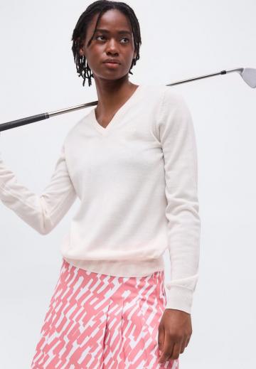 Пуловер с вырезом V