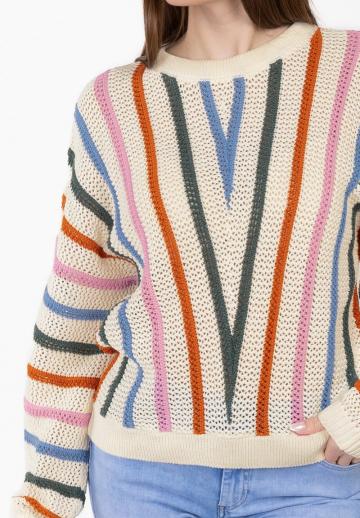 Пуловер в полоску
