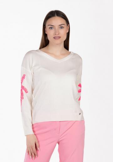 Пуловер с вырезом V