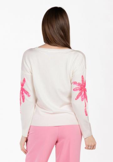 Пуловер с вырезом V