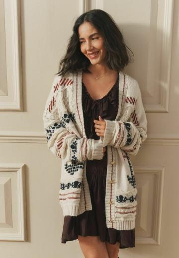 Жаккардовая вязаная кофта