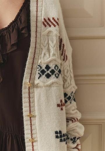 Жаккардовая вязаная кофта