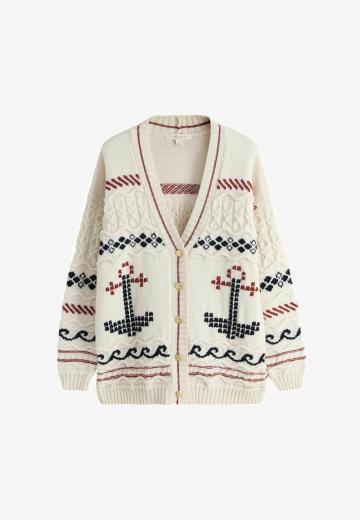 Жаккардовая вязаная кофта