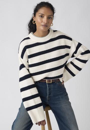 Пуловер в полоску