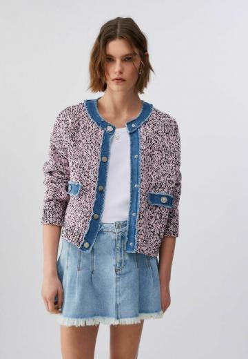 Жаккардовая вязаная кофта