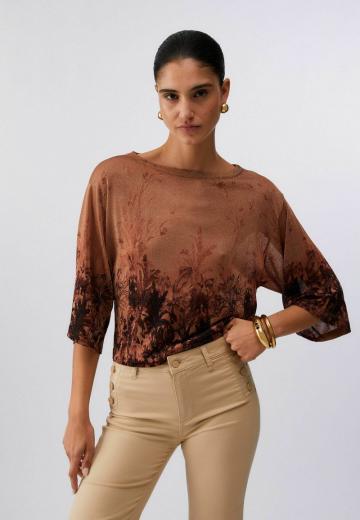 Пуловер с рукавом три четверти