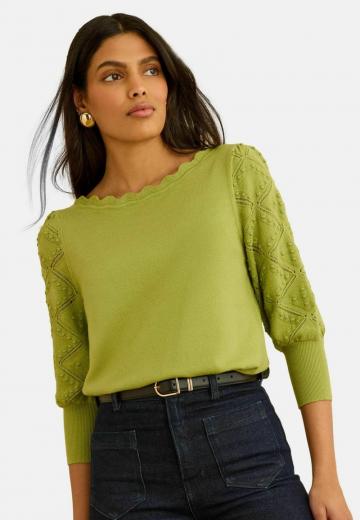 Пуловер с рукавом три четверти