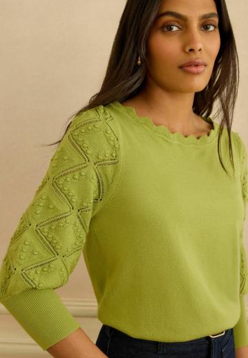 Пуловер с рукавом три четверти