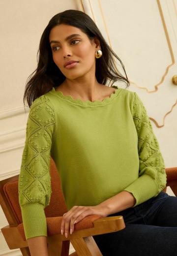 Пуловер с рукавом три четверти