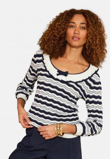 Пуловер с рукавом три четверти