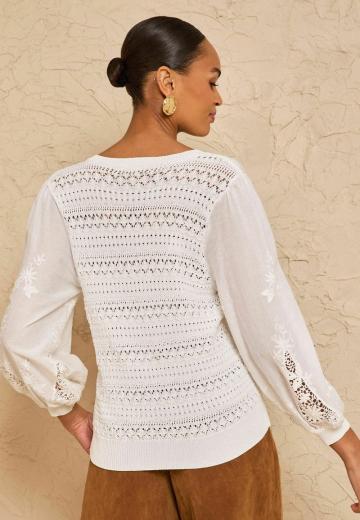 Пуловер с рукавом три четверти