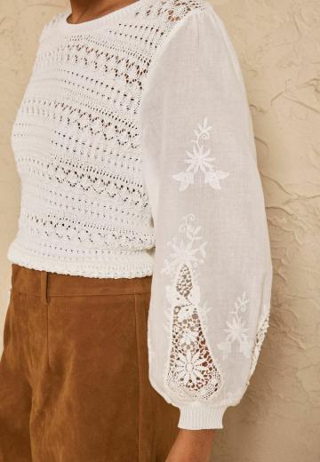 Пуловер с рукавом три четверти