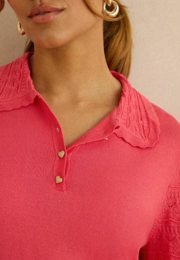 Пуловер с воротником поло