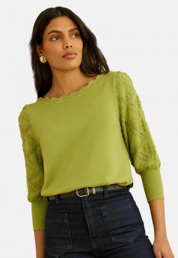 Пуловер с рукавом три четверти