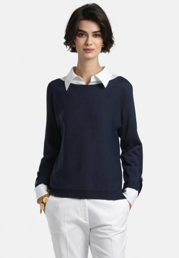 Пуловер с рукавом три четверти