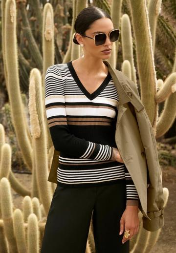 Пуловер в полоску