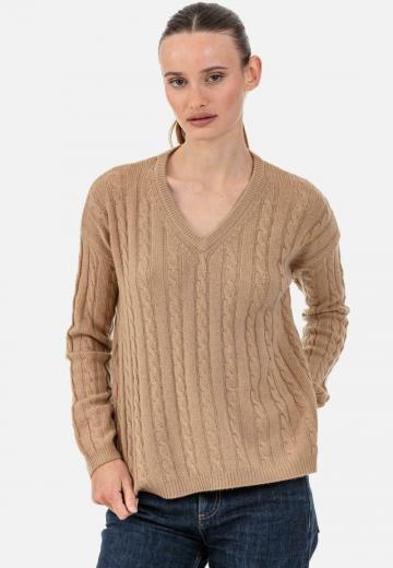Пуловер с вырезом V