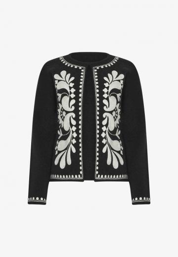 Жаккардовая вязаная кофта