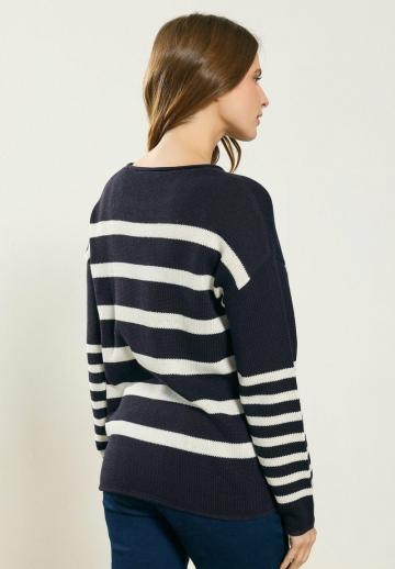 Пуловер в полоску
