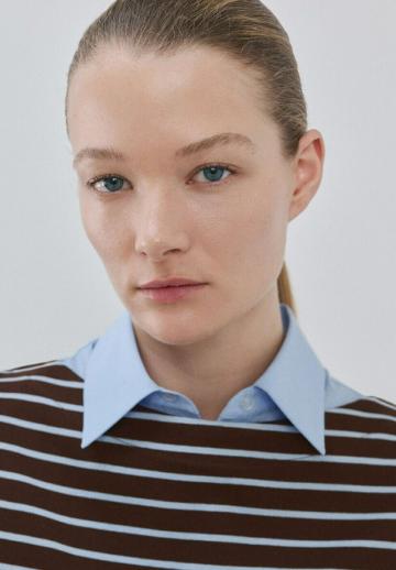 Пуловер в полоску