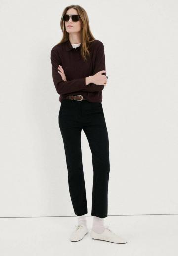 Пуловер с воротником поло