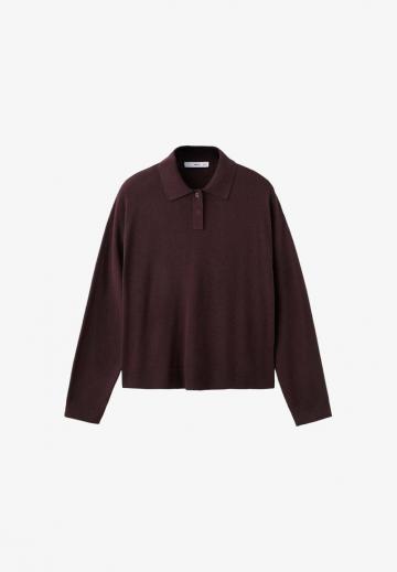 Пуловер с воротником поло