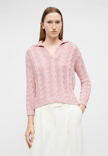 Пуловер с воротником поло