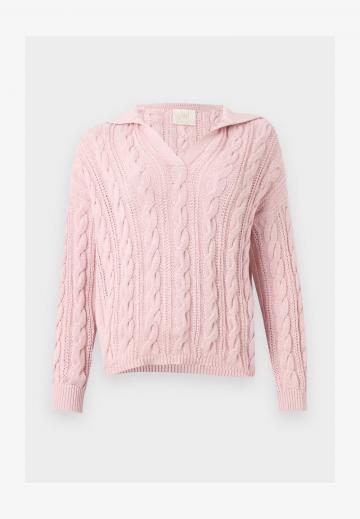 Пуловер с воротником поло