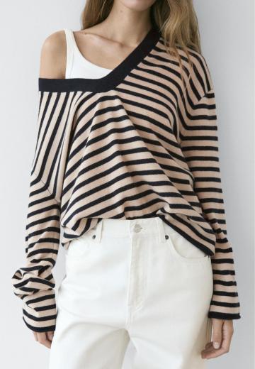 Пуловер в полоску