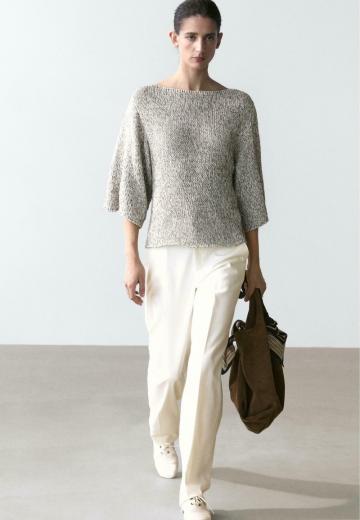 Пуловер с рукавом три четверти