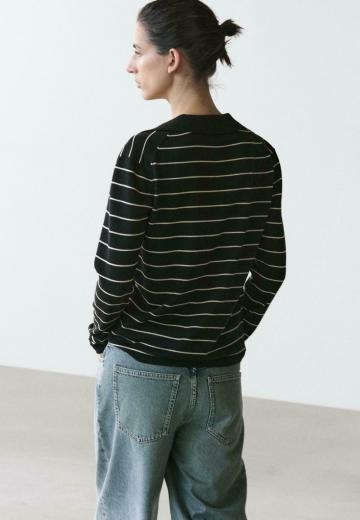 Пуловер в полоску