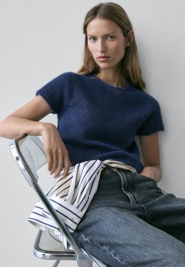 Пуловер с коротким рукавом