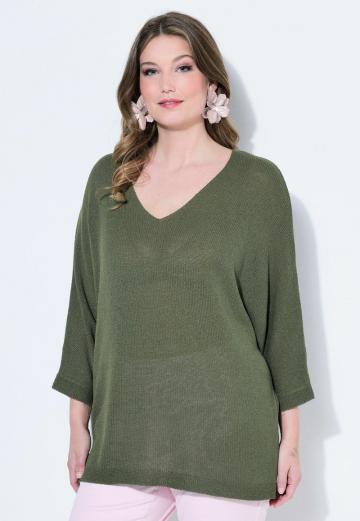 Пуловер с рукавом три четверти