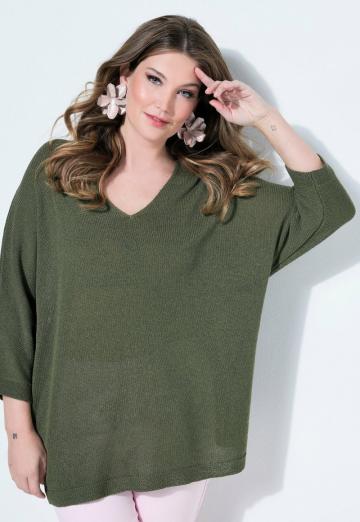 Пуловер с рукавом три четверти