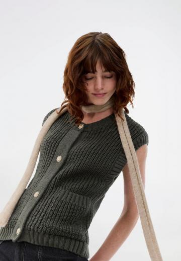 Пуловер с коротким рукавом